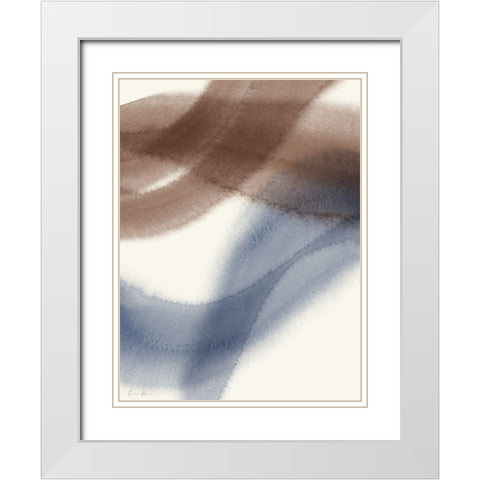 Broad Strokes 1 White Modern Wood Framed Art Print with Double Matting by Brown, Denise
