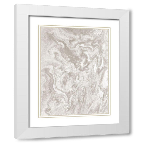 Marbled 2 White Modern Wood Framed Art Print with Double Matting by Brown, Denise