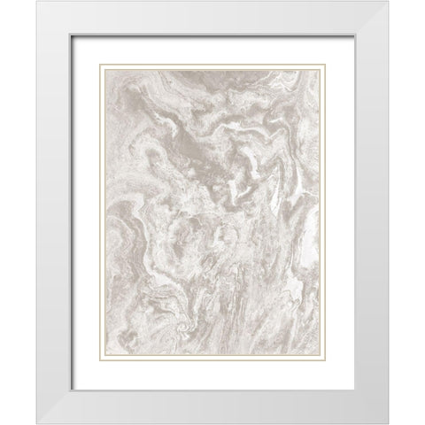 Marbled 2 White Modern Wood Framed Art Print with Double Matting by Brown, Denise