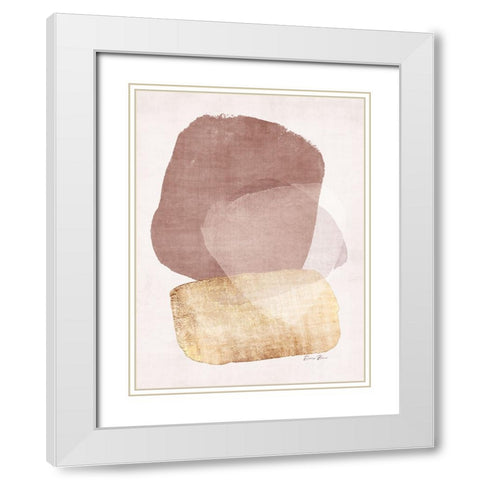Organic Textures 1 White Modern Wood Framed Art Print with Double Matting by Brown, Denise