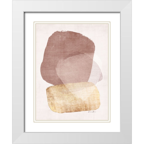Organic Textures 1 White Modern Wood Framed Art Print with Double Matting by Brown, Denise