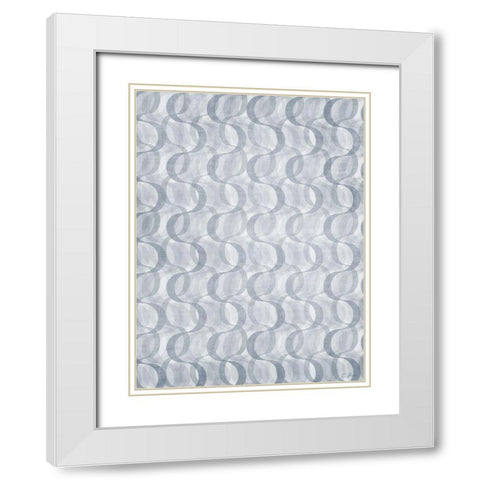 Geo Swirl 1 White Modern Wood Framed Art Print with Double Matting by Brown, Denise