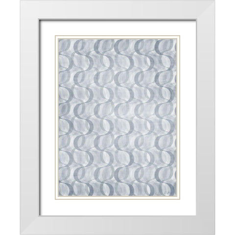Geo Swirl 1 White Modern Wood Framed Art Print with Double Matting by Brown, Denise