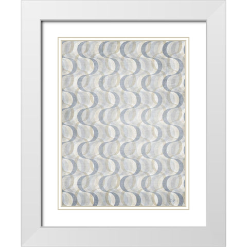 Geo Swirl 2 White Modern Wood Framed Art Print with Double Matting by Brown, Denise