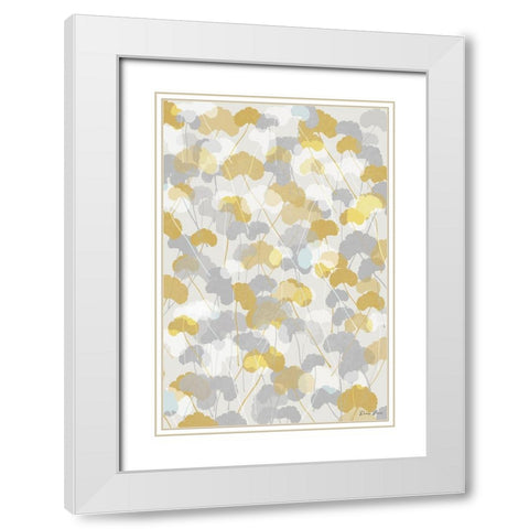 Ginkgo Fields 1 White Modern Wood Framed Art Print with Double Matting by Brown, Denise