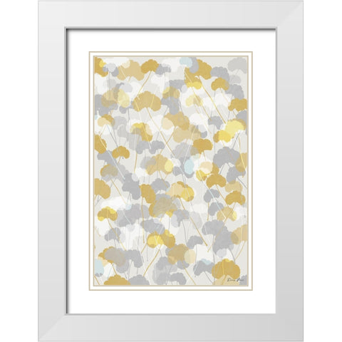 Ginkgo Fields 1 White Modern Wood Framed Art Print with Double Matting by Brown, Denise