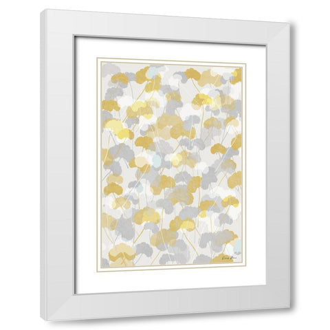 Ginkgo Fields 2 White Modern Wood Framed Art Print with Double Matting by Brown, Denise