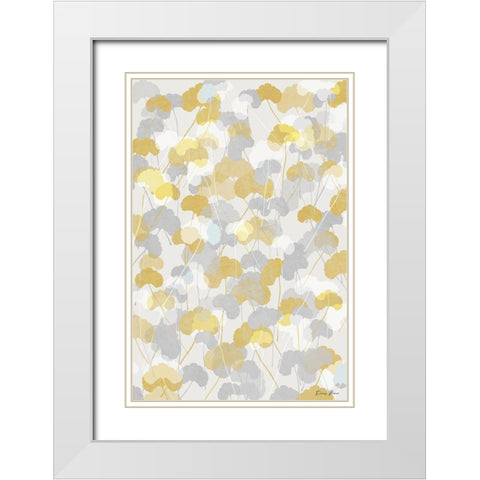 Ginkgo Fields 2 White Modern Wood Framed Art Print with Double Matting by Brown, Denise