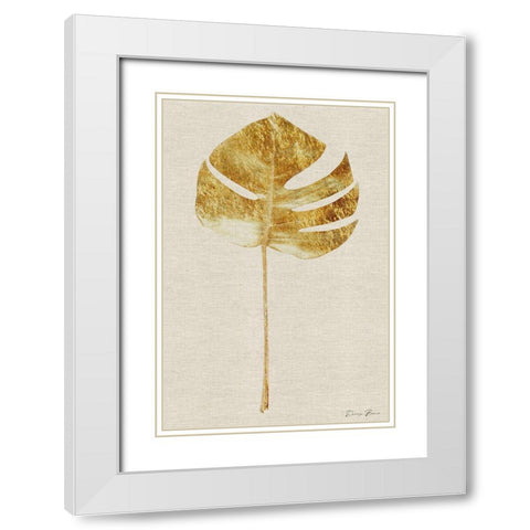 Gold Palm 1 White Modern Wood Framed Art Print with Double Matting by Brown, Denise