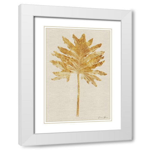 Gold Palm 2 White Modern Wood Framed Art Print with Double Matting by Brown, Denise