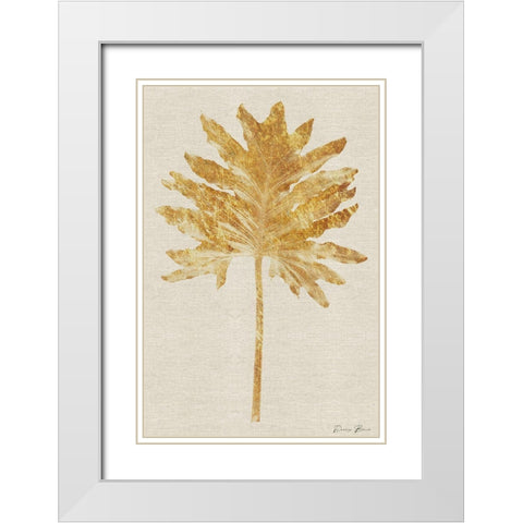 Gold Palm 2 White Modern Wood Framed Art Print with Double Matting by Brown, Denise