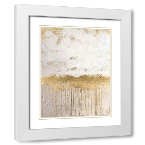 Metallic Spill 1 White Modern Wood Framed Art Print with Double Matting by Brown, Denise
