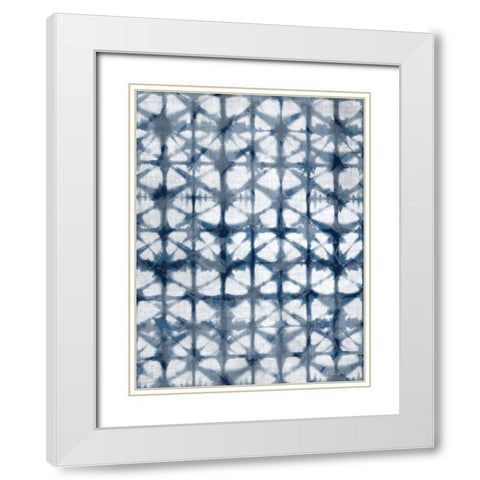 Shibori Distressed White Modern Wood Framed Art Print with Double Matting by Brown, Denise