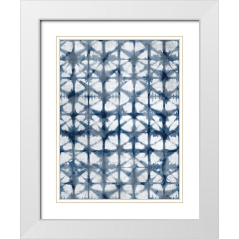 Shibori Distressed White Modern Wood Framed Art Print with Double Matting by Brown, Denise