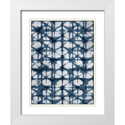 Shibori 2 White Modern Wood Framed Art Print with Double Matting by Brown, Denise