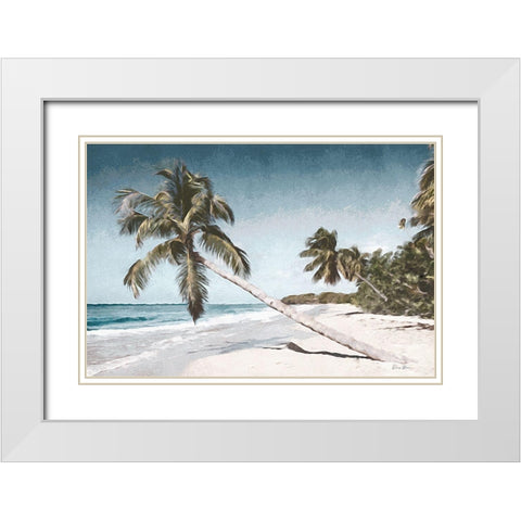 Happy Place White Modern Wood Framed Art Print with Double Matting by Brown, Denise
