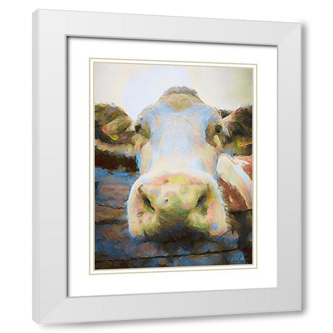 Hello White Modern Wood Framed Art Print with Double Matting by Brown, Denise