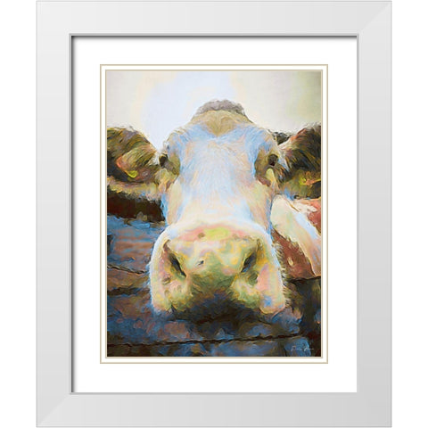 Hello White Modern Wood Framed Art Print with Double Matting by Brown, Denise