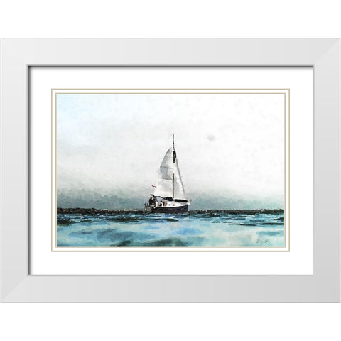 Into The Wind White Modern Wood Framed Art Print with Double Matting by Brown, Denise