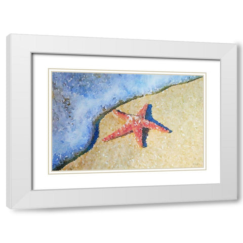 Washed on Shore White Modern Wood Framed Art Print with Double Matting by Brown, Denise