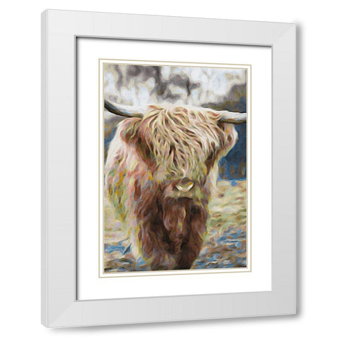 Angus White Modern Wood Framed Art Print with Double Matting by Brown, Denise