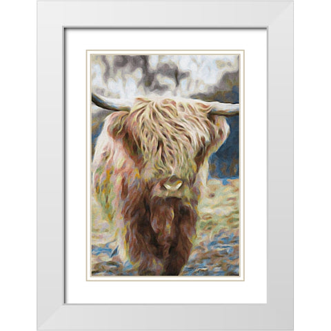 Angus White Modern Wood Framed Art Print with Double Matting by Brown, Denise