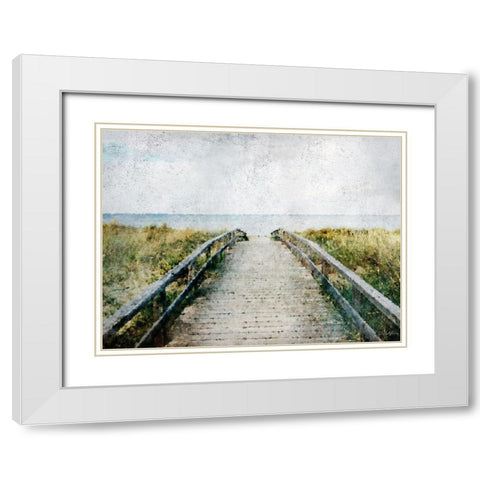 Boardwalk White Modern Wood Framed Art Print with Double Matting by Brown, Denise