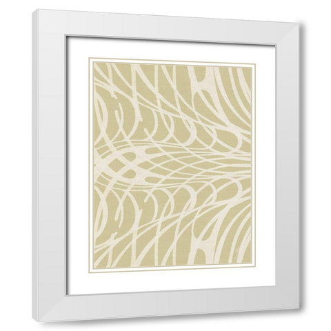 Tan and Beige Pattern White Modern Wood Framed Art Print with Double Matting by Brown, Denise
