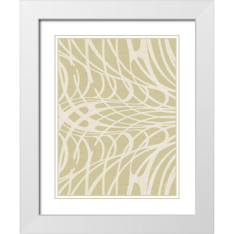 Tan and Beige Pattern White Modern Wood Framed Art Print with Double Matting by Brown, Denise