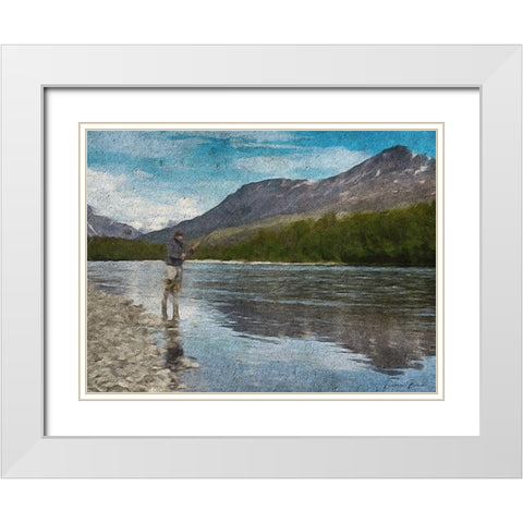 River Time White Modern Wood Framed Art Print with Double Matting by Brown, Denise