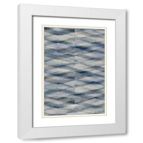 Diamond Pattern White Modern Wood Framed Art Print with Double Matting by Brown, Denise