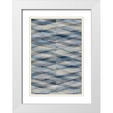 Diamond Pattern White Modern Wood Framed Art Print with Double Matting by Brown, Denise