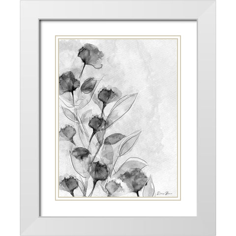 Astor Place Floral 1 White Modern Wood Framed Art Print with Double Matting by Brown, Denise