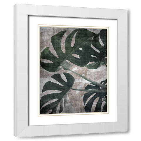 Glam Greenery 1 White Modern Wood Framed Art Print with Double Matting by Brown, Denise