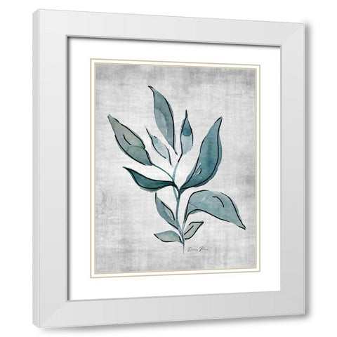 Watercolor Botanical 1 White Modern Wood Framed Art Print with Double Matting by Brown, Denise