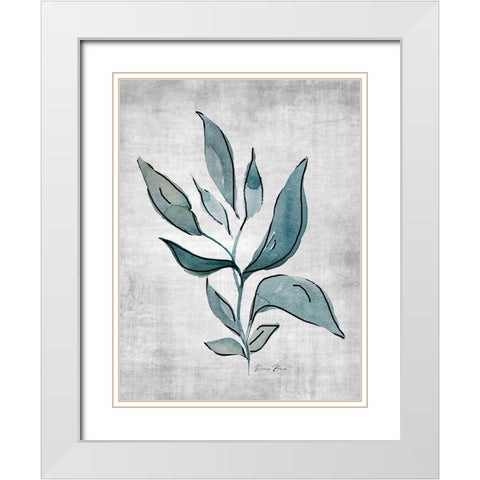 Watercolor Botanical 1 White Modern Wood Framed Art Print with Double Matting by Brown, Denise