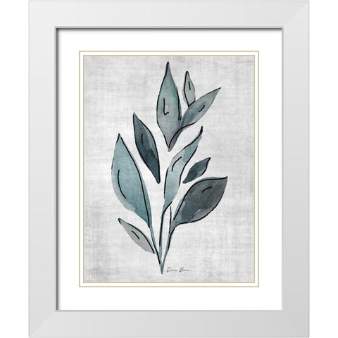 Watercolor Botanical 2 White Modern Wood Framed Art Print with Double Matting by Brown, Denise