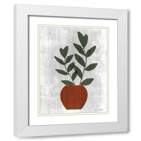 Urban Floral 1 White Modern Wood Framed Art Print with Double Matting by Brown, Denise