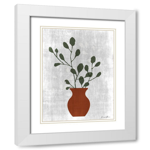 Urban Floral 2 White Modern Wood Framed Art Print with Double Matting by Brown, Denise