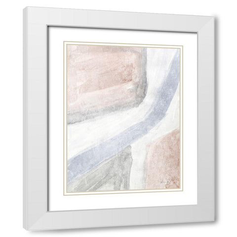 Soften 1 White Modern Wood Framed Art Print with Double Matting by Brown, Denise