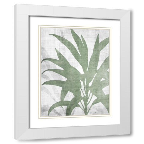 Natures Palm 1 V2 White Modern Wood Framed Art Print with Double Matting by Brown, Denise