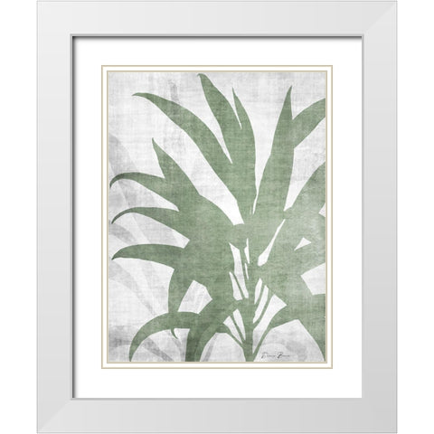 Natures Palm 1 V2 White Modern Wood Framed Art Print with Double Matting by Brown, Denise