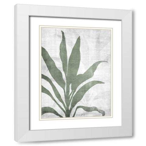 Natures Palm 2 V2 White Modern Wood Framed Art Print with Double Matting by Brown, Denise