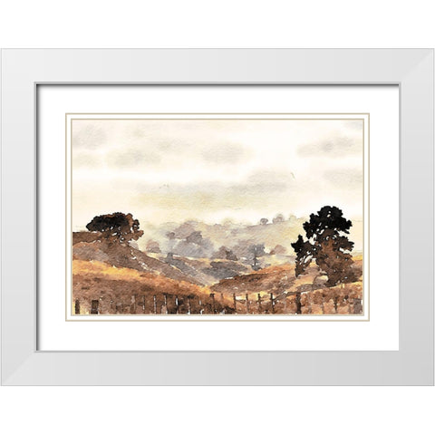 Front Porch View White Modern Wood Framed Art Print with Double Matting by Brown, Denise