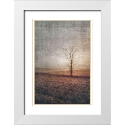 Lone Tree White Modern Wood Framed Art Print with Double Matting by Brown, Denise