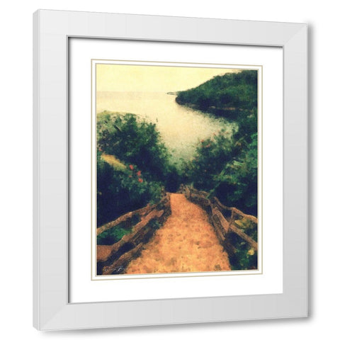 Pathway White Modern Wood Framed Art Print with Double Matting by Brown, Denise