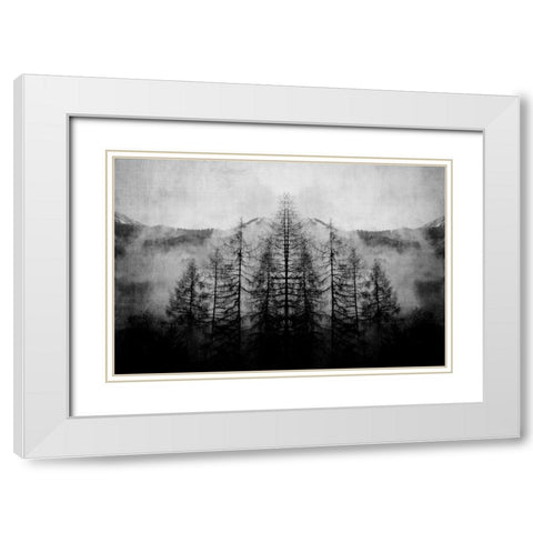 Trees and Clouds White Modern Wood Framed Art Print with Double Matting by Brown, Denise