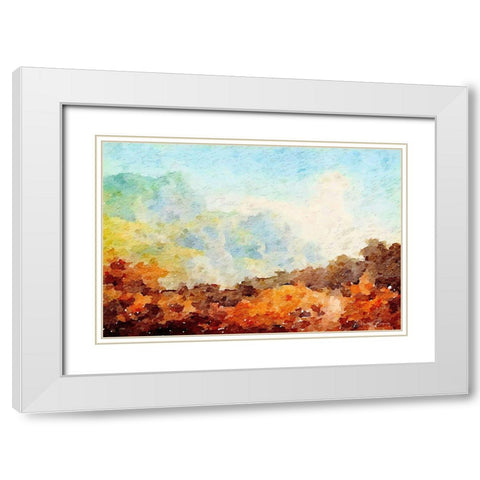 Watercolor Landscape White Modern Wood Framed Art Print with Double Matting by Brown, Denise