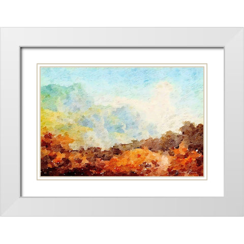 Watercolor Landscape White Modern Wood Framed Art Print with Double Matting by Brown, Denise
