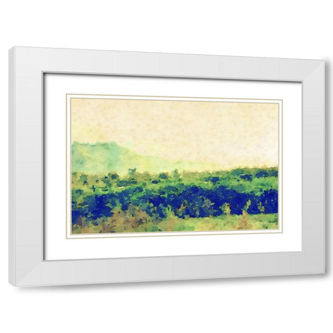 Watercolor Landscape 2 White Modern Wood Framed Art Print with Double Matting by Brown, Denise